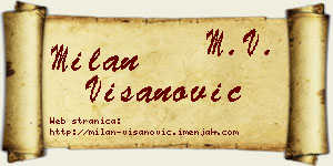 Milan Višanović vizit kartica